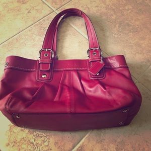 Coach, red leather, purse